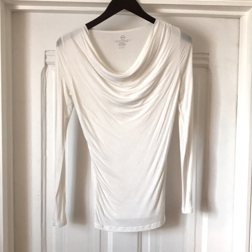NM Luxury Essentials draped-neck top